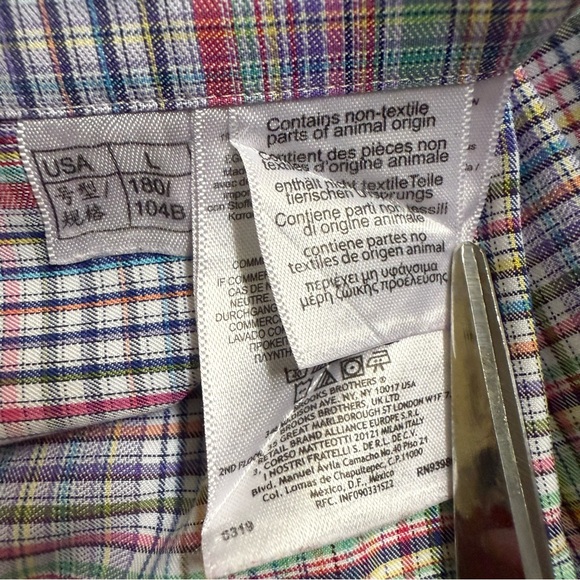 VTG BROOKS BROTHERS Makers Plaid Shirt Size Large Italy USA Made Egyptian Cotton - Picture 11 of 14